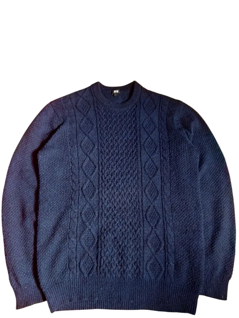 Cable knit Uniqlo navy pekat  photo 1