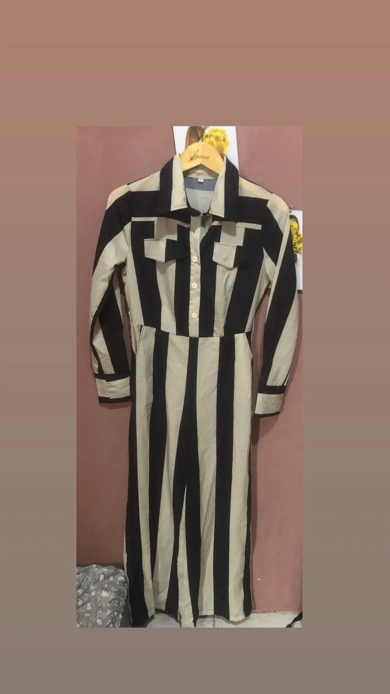 Casual Jumpsuit Wanita black cream photo 1