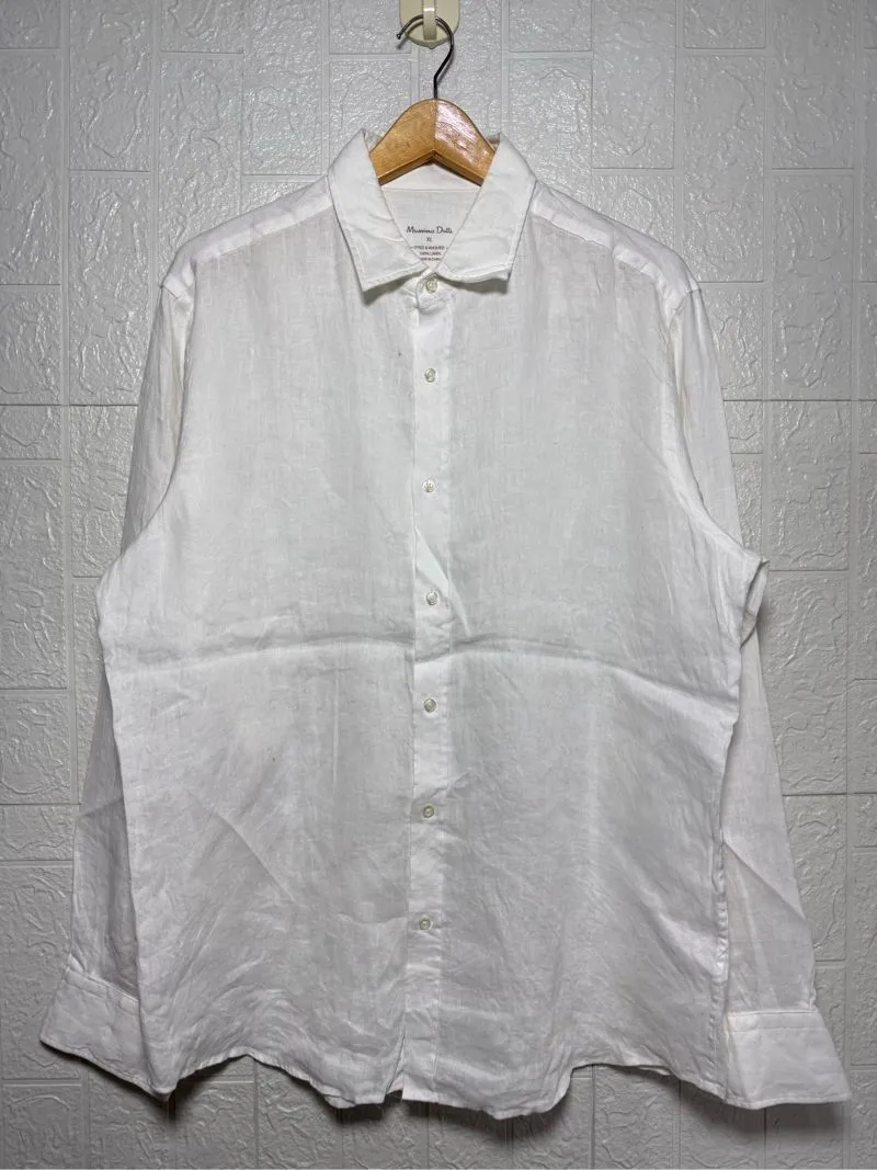 kemeja putih massimo dutti/kemeja linen/casual shirt/kemeja  photo 1