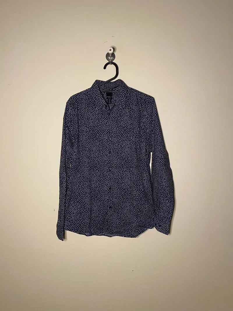H&M Minimalist Casual Casual shirt Pria navy black photo 1