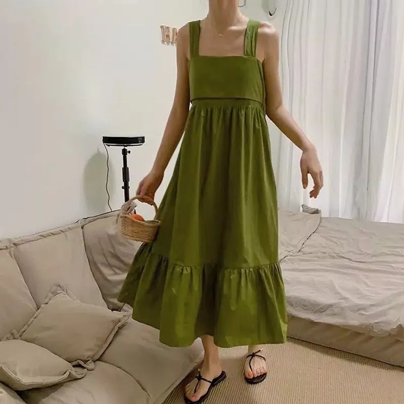 Casual Summer dress Wanita green photo 1