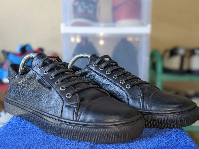 Sepatu pantopel kulit full black photo 1