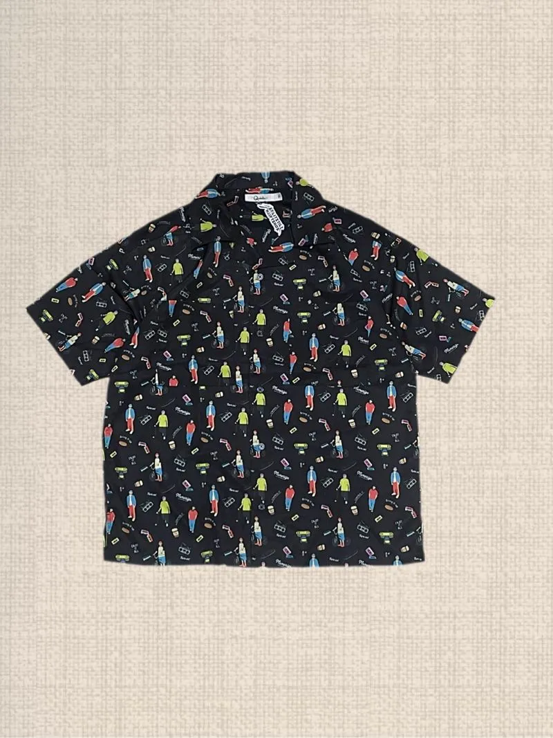 QUASH Korean Motifs Printed Rayon Open Collar Summer Shirt photo 1