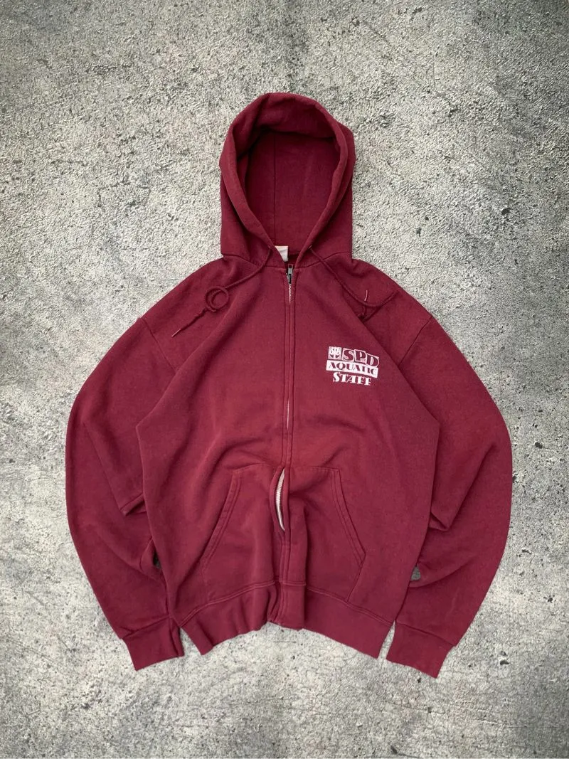 Vintage 90’s Lee Heavyweight Zip Hoodie Burgundy photo 1