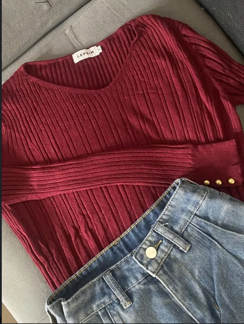 knit maroon  photo 1