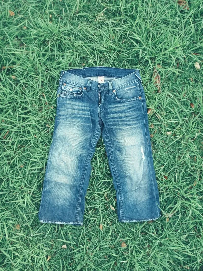Faded true religion jorts photo 1