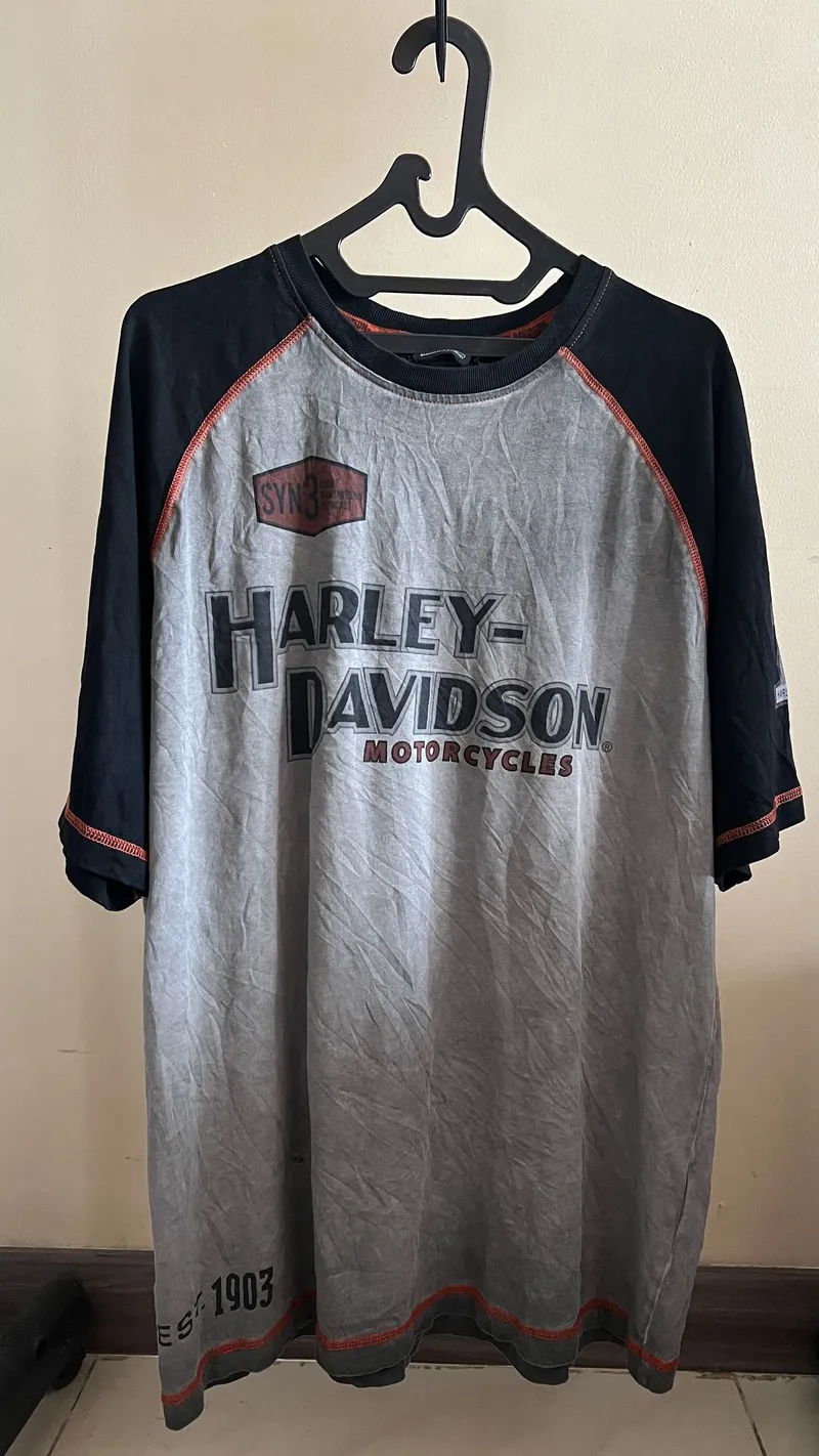 Harley Davidson Streetwear Biker T-shirt Pria black gray photo 1