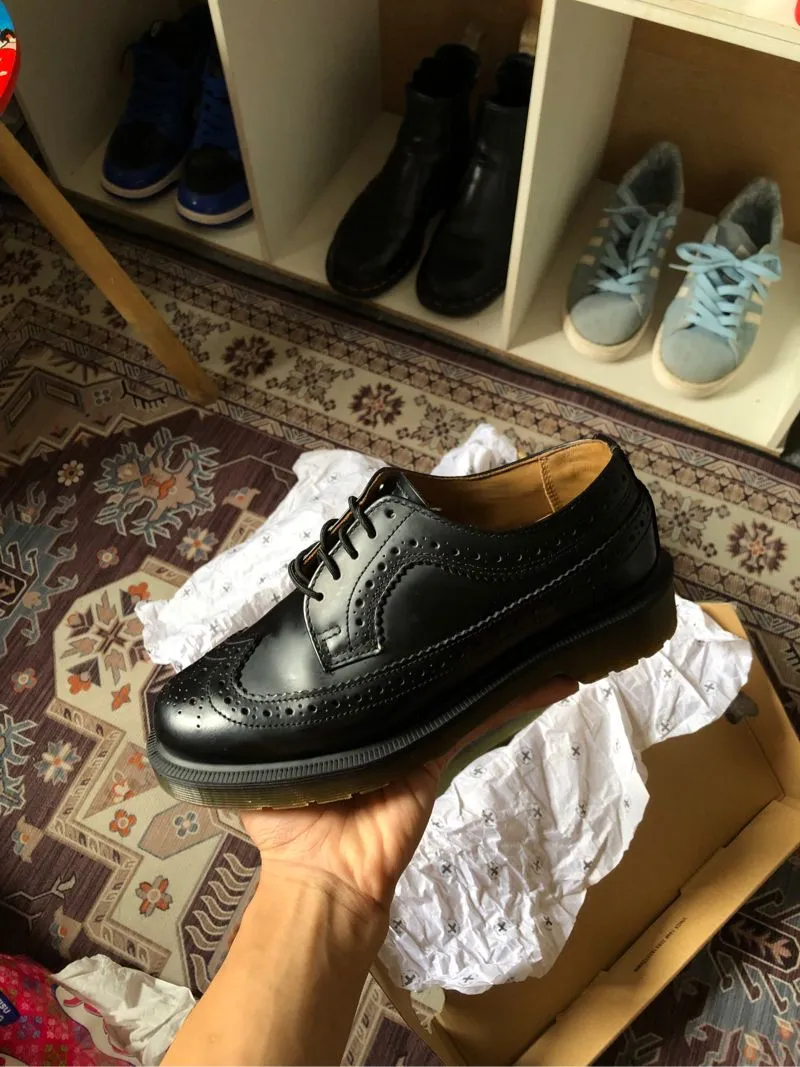 dr martens 3989 black smooth brogues loafers boots docmart