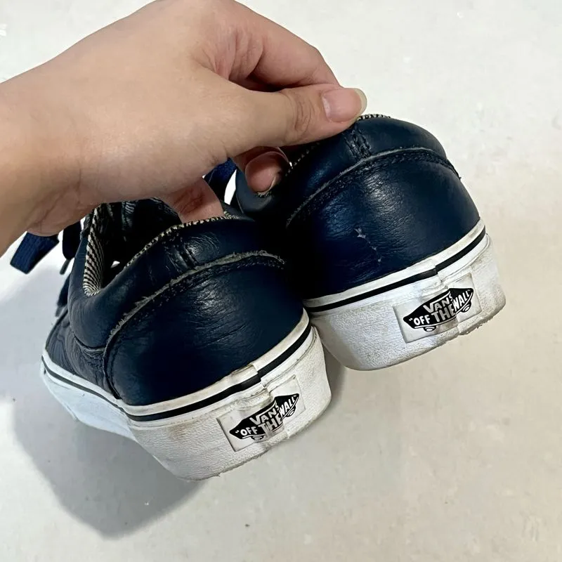 Vans Old Skool Leather Dress Blues Stripes Sneakers Preloved