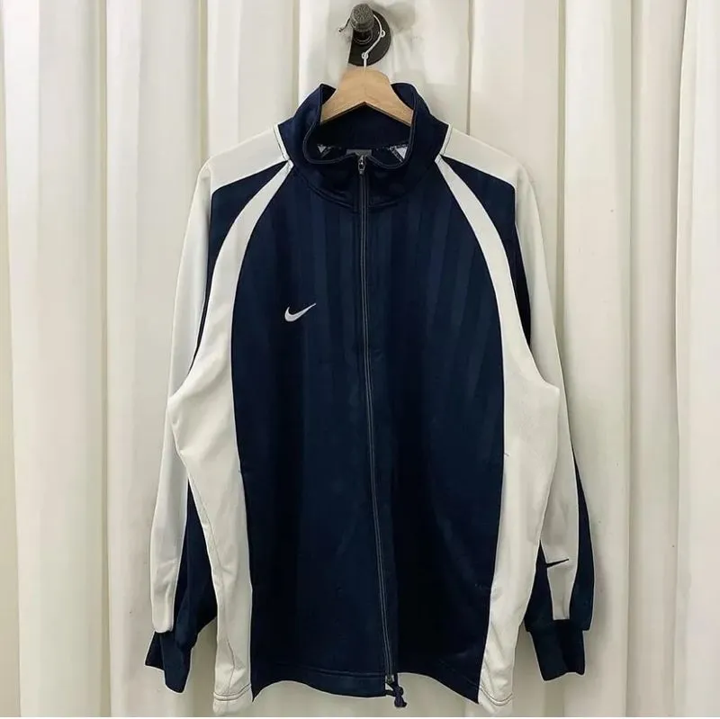 JACKET TRACKTOP JERSEY LOGO NIKE NAVY WHITE POINT  •SIZE:L • photo 1