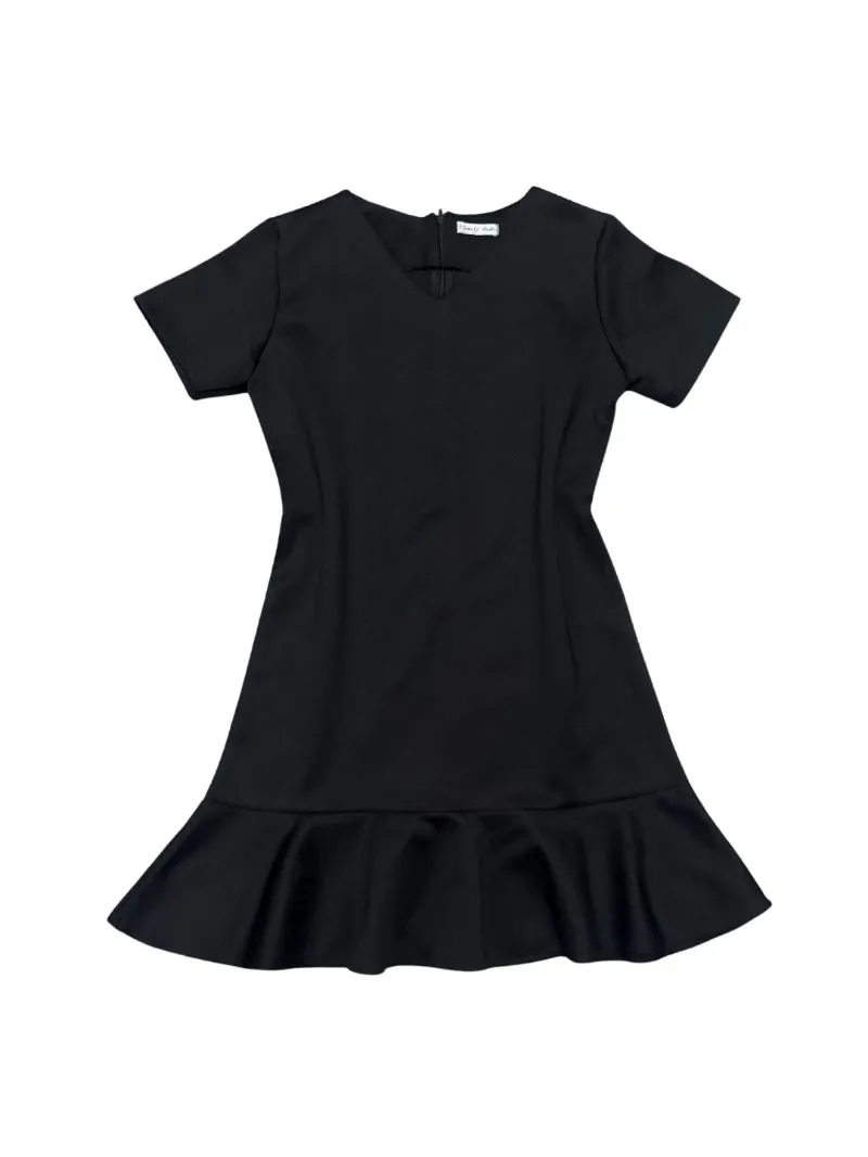 Three Quarter Black Dress - Size M | Dress Hitam | V-Neck photo 1