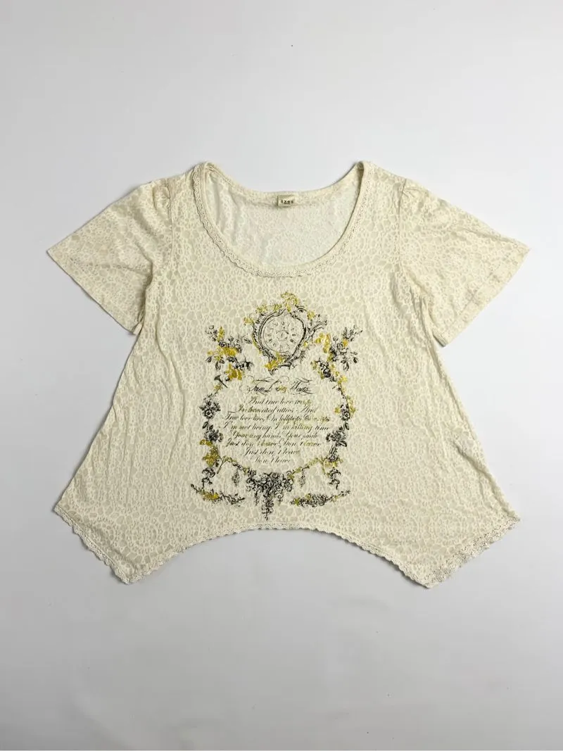 Y2k Axes Femme Distressed Tee Poem Graphic photo 1