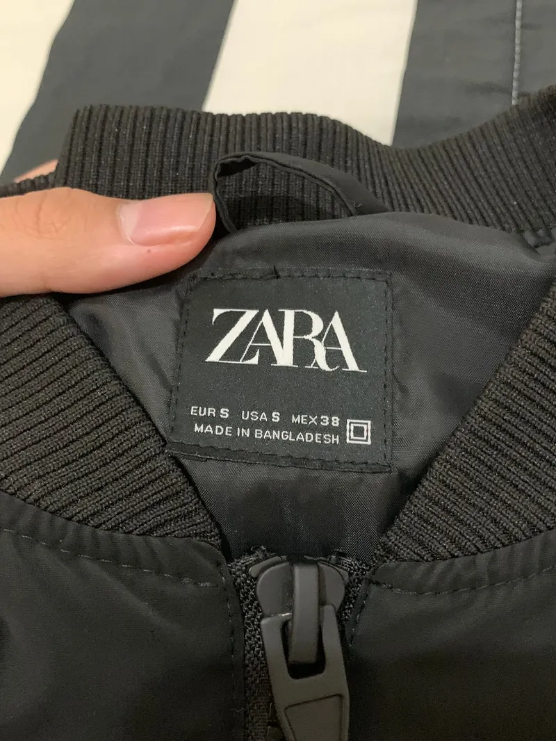 ZARA Vintage Minimalist Bomber jacket Pria black