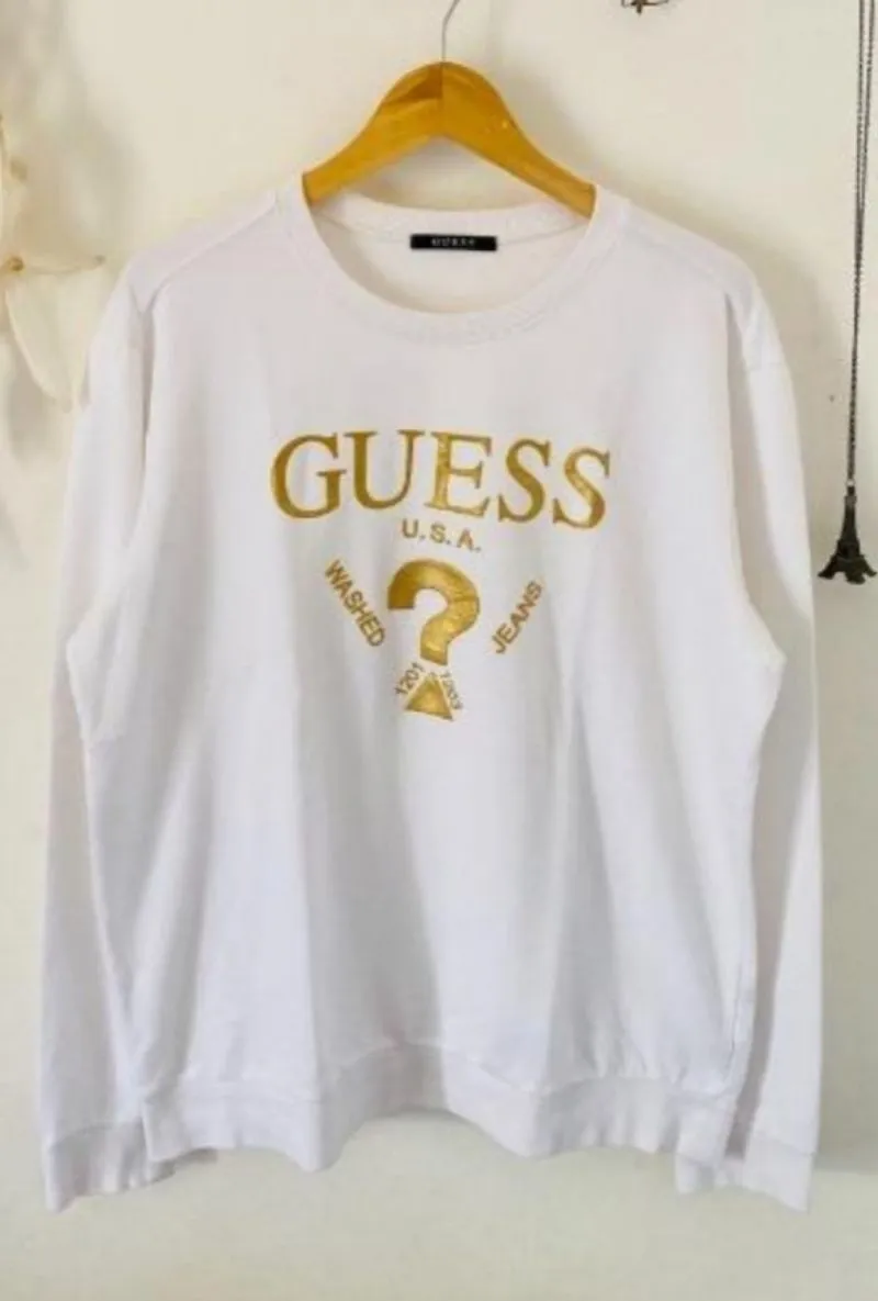 CREWNEK GUESS LOGO GOLD photo 1