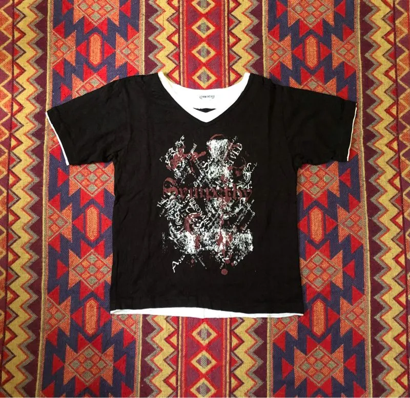 Vintage Y2k goth double layer commontage t shirt photo 1