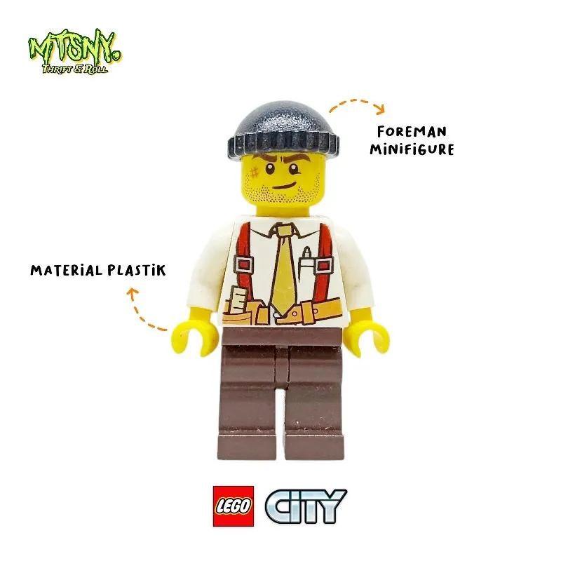 Lego Minifigure City Construction Foreman Vintage Jadul photo 1