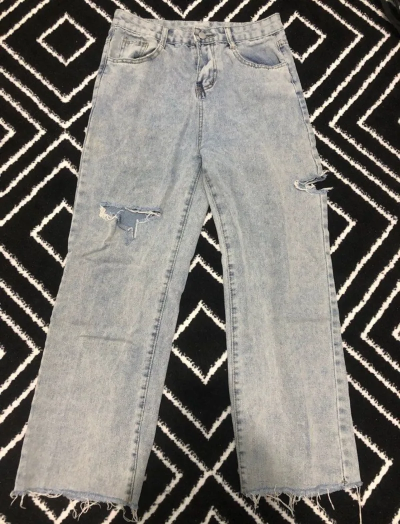 Streetwear Ripped jeans Wanita blue photo 1