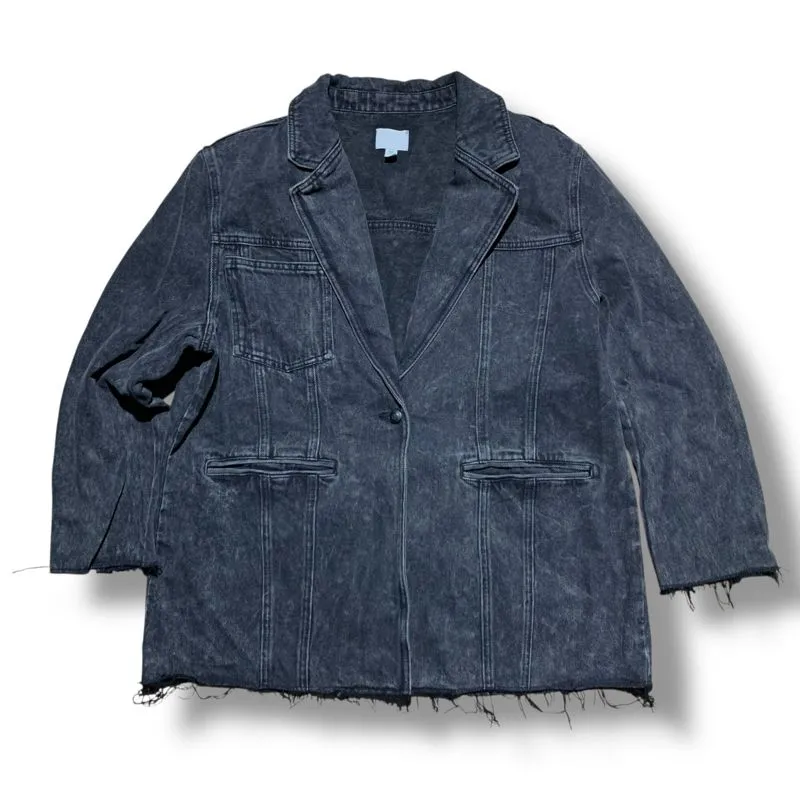 H&M Dieyed Denim Blazer Jacket photo 1