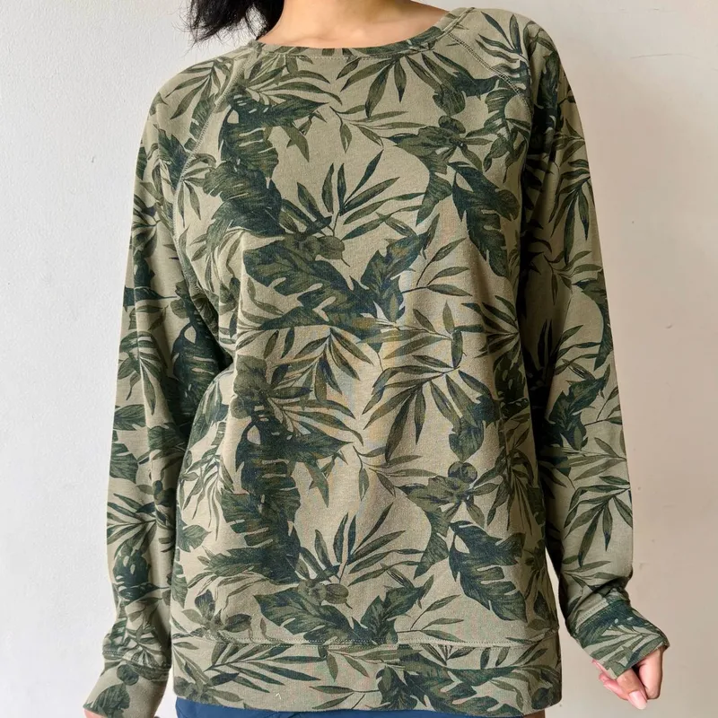 Casual Sweatshirt Wanita green photo 1