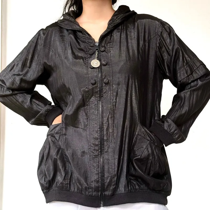 Vintage Futurist Bomber jacket Wanita black photo 1