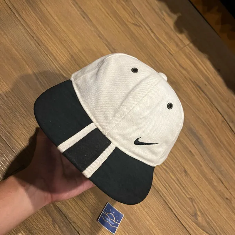 VTG 90s Nike Panda USA 6 Panel Cap Two Tone - Rare Item photo 1