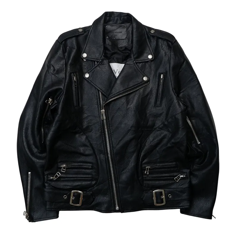 Uniqlo Grunge Biker Leather jacket Pria black photo 1