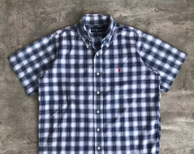 Polo Ralph Lauren Casual Formal shirt Pria white blue