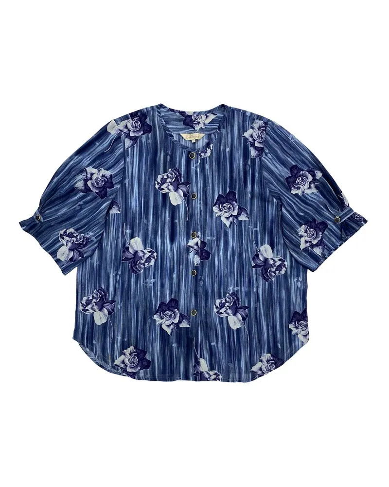 Blouse Vintage Kemeja Top Atasan Longsleeve 90s Floral Women photo 1