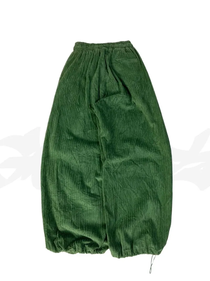 CORDUROY GREEN BALLON PANT BAGGY PANT STREET STYLE photo 1