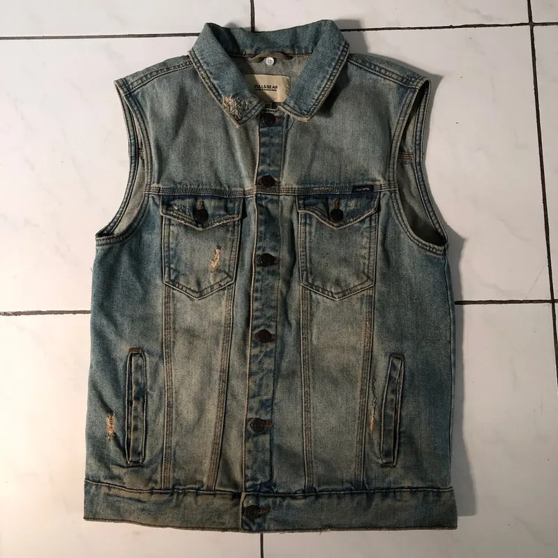 Pull & Bear Streetwear Denim jacket Pria blue photo 1
