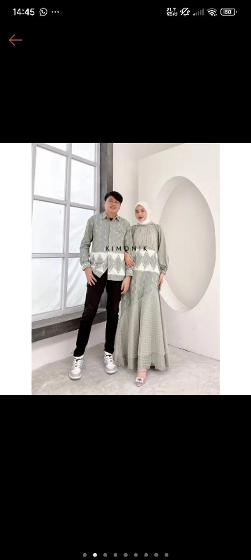 Preloved Couple Outfit Kimonik–Dress & Koko Sage (like new). photo 1