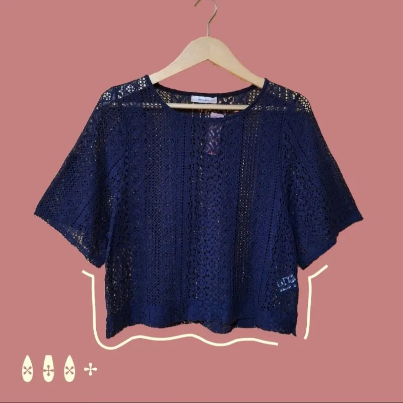 Blouse Jaring Katbol Navy by Associer photo 1