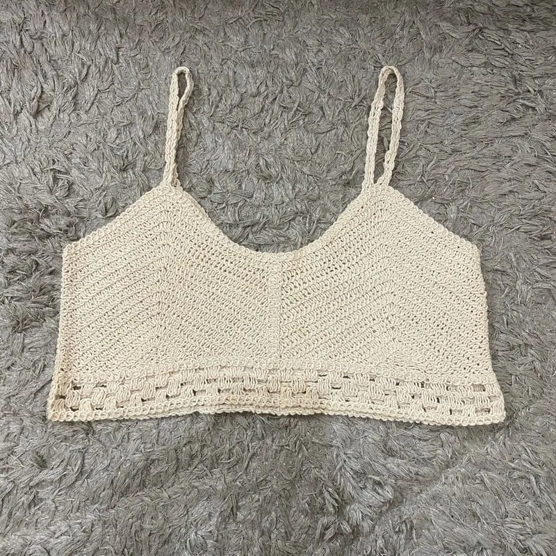 Tanktop Rajut Cream Knit Jaring photo 1