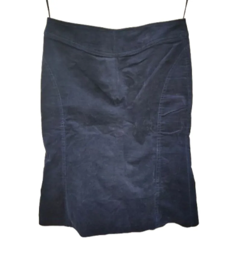 MANGO blue velvet skirt casual photo 1
