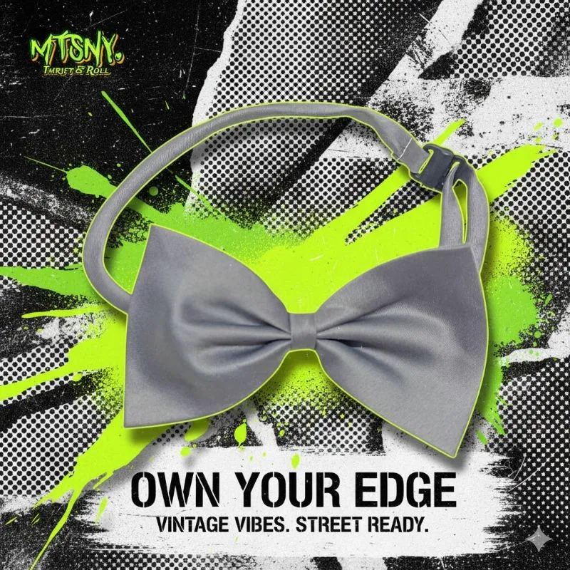 Dasi Pita Kupu Kupu Bow Tie Pria Wanita Unisex Abu Abu photo 1