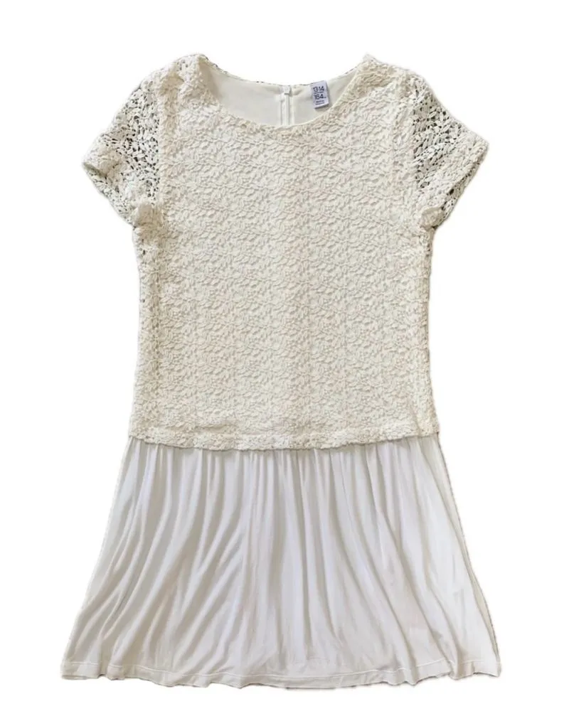 zara lace bodice skirt dress, casual chic fit flare coquette photo 1
