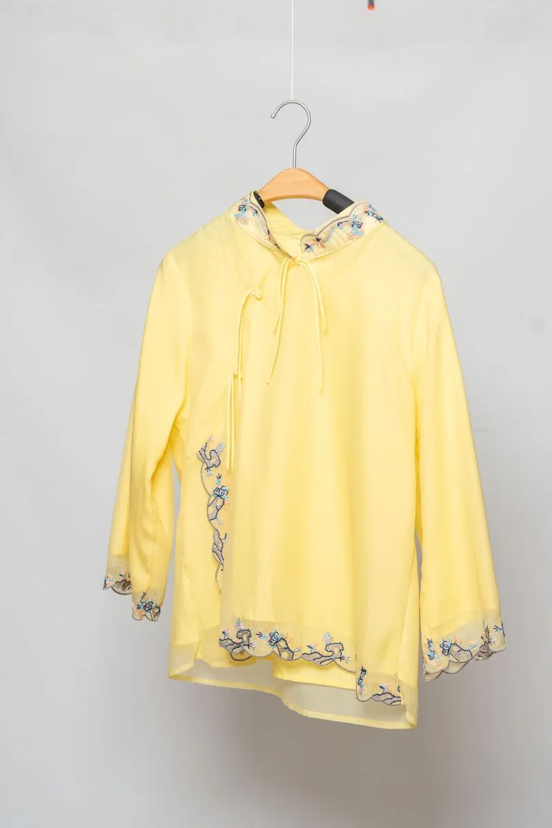 Atasan Cantik Cheongsam kuning bordir photo 1