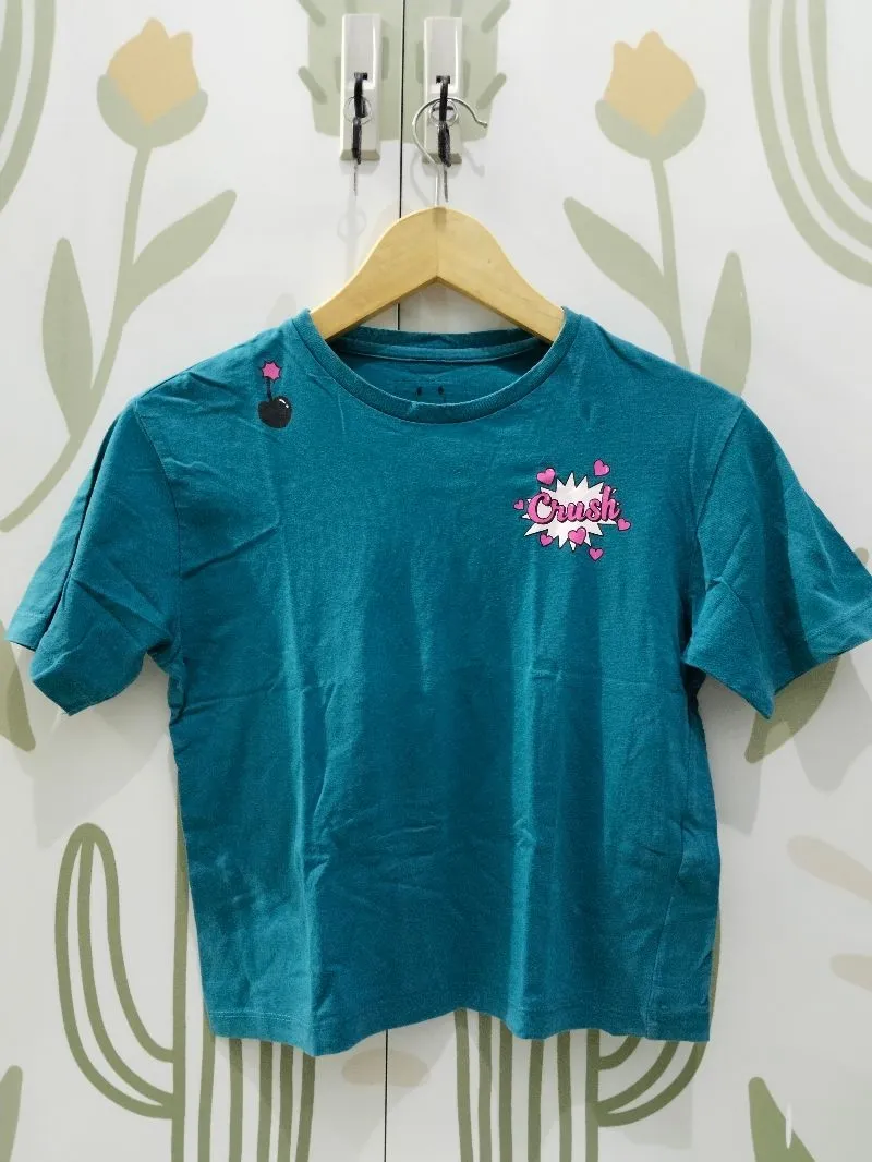 crop top hijau-biru photo 1