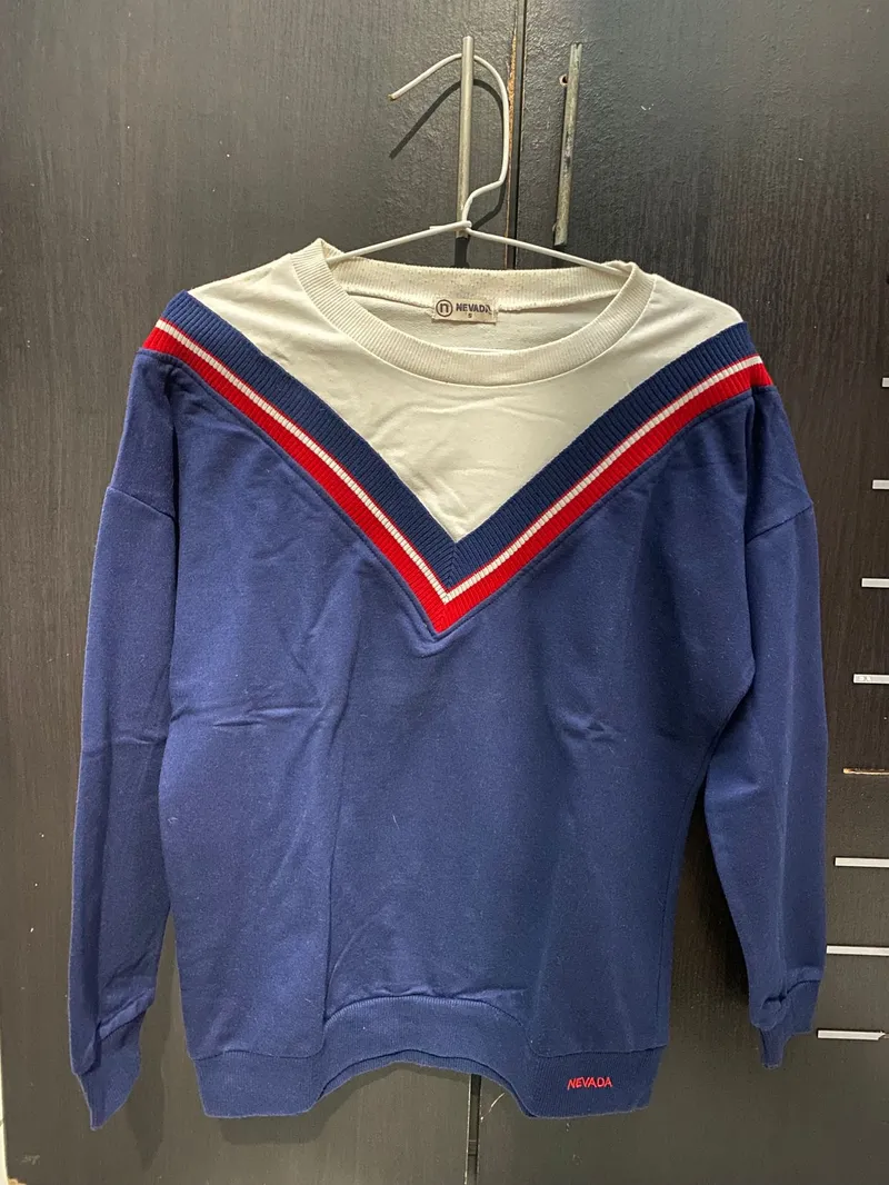 Vintage Minimalist Sweatshirt Wanita navy photo 1