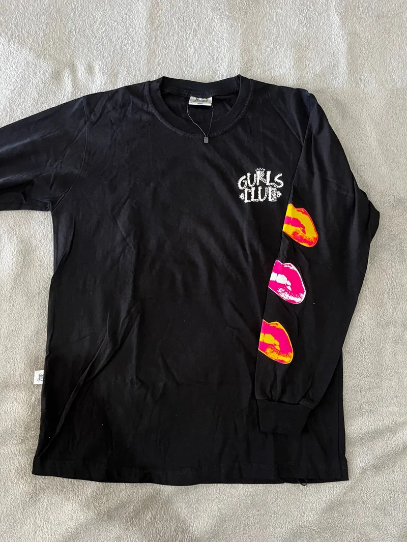 Streetwear Casual T-shirt Wanita black photo 1