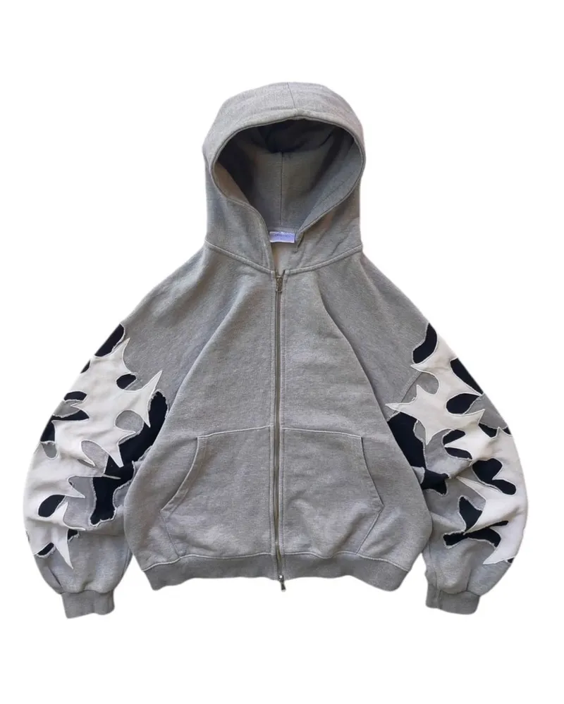 Y2K Reworked Fleece Pria white black photo 1