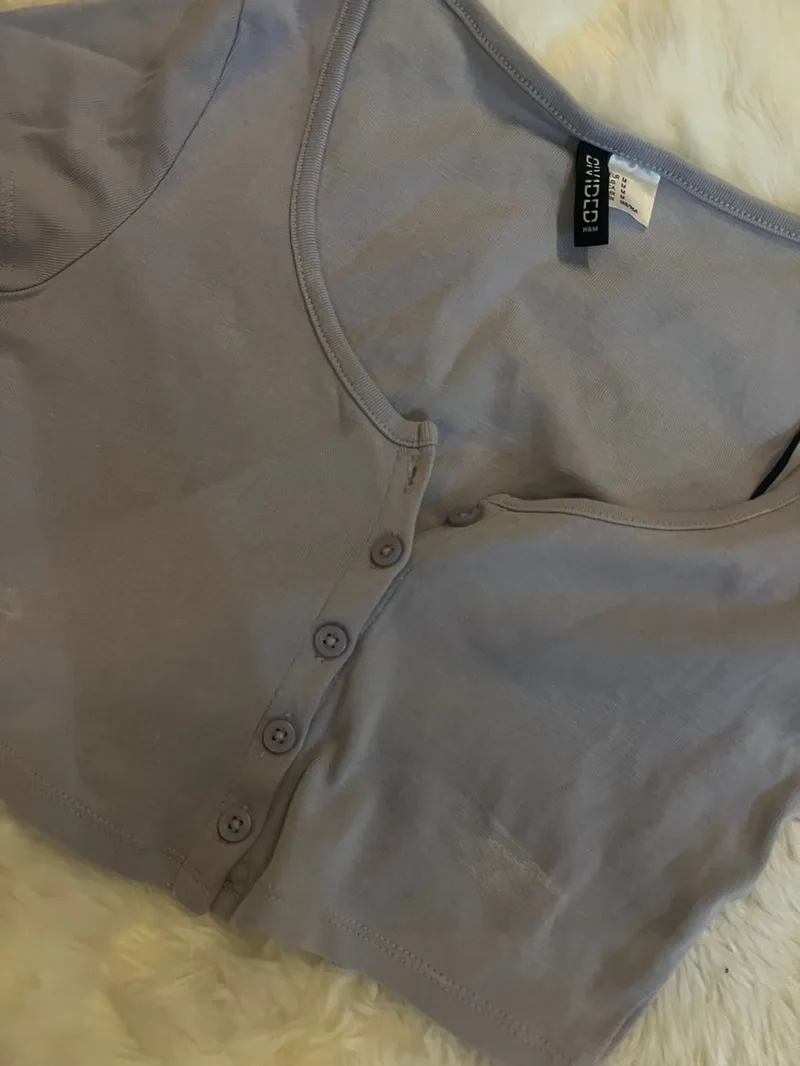 H&M Casual Crop top Wanita purple photo 1