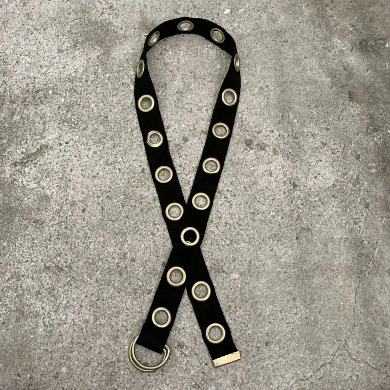 Belt y2k hollow canvas black photo 1