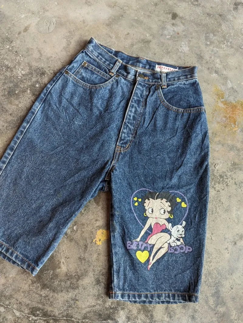 y2k jorts betty boop jeans vtg photo 1