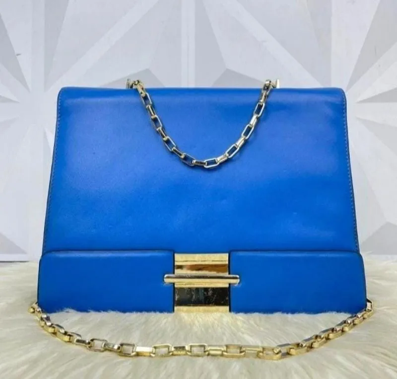 Valentino Garavani Schwartz Leather blue sling bag photo 1