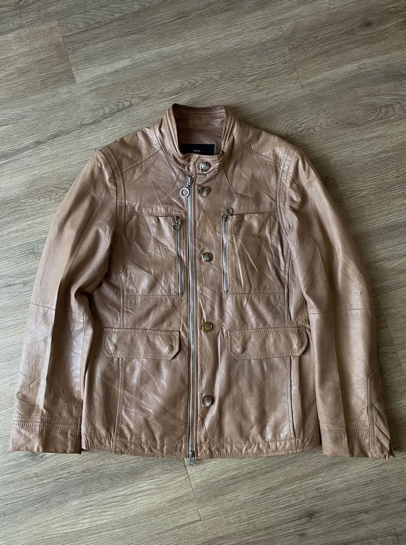 BON TRUCKER LEATHER JAKET | BIKER | CASUAL | OUTER photo 1