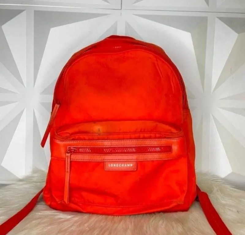 Longchamp Authentic Backpack Le Pliage Orange ransel photo 1