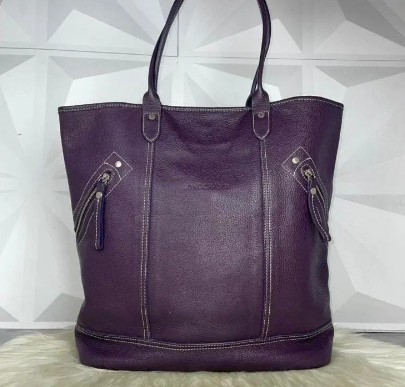 Rare Longchamp Authentic Vintage tote bag purple large photo 1