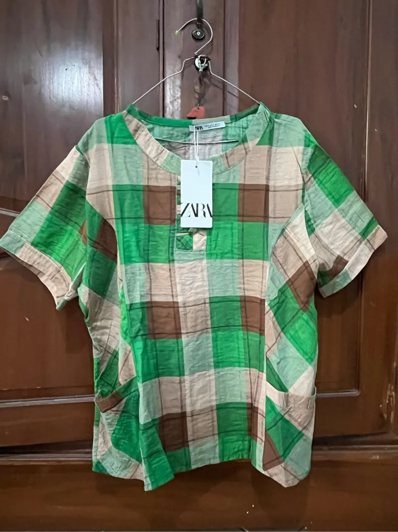 Zara Blouse Kotak photo 1