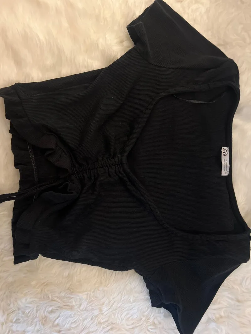 ZARA Casual Crop top Wanita black photo 1
